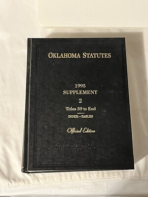 Oklahoma Statues Official Ed Leather Bound 1992 Supplement Law Book LIKE NEW-image