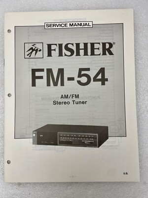 VTG Original Fisher FM-54 Am/Fm Stereo Tuner Service Manual Repair 2-image