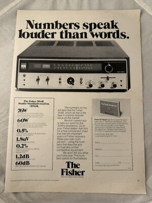 1973 Fisher 304B Studio Standard Receiver Stereo Hi-Fi Vintage Print Ad-image