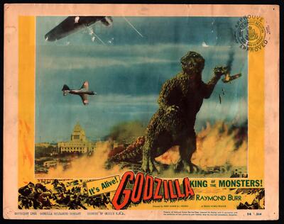 1956 Godzilla King of the Monsters Lobby Card 11 x 14 Raymond Burr Takashi Shimu-image