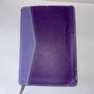 KJV Purple Leather Red Letter Reference Bible Thomas Nelson 1989-image