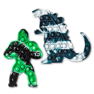 2 Piece King Kong Godzilla Push Pop Bubble Fidget Sensory Toy by baba toyz-image