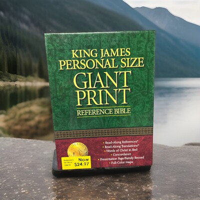 KJV Holy Bible, Giant Print Reference Bible, Black Leather, Red Letter Nelson-image