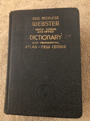 1938 Black Vintage Dictionary New Peerless Webster Home/School/Office Dictionary-image