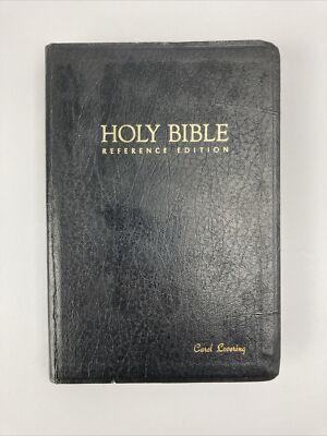 Holy Bible Reference Edition KJV Nelson 685, Red Letter, Black Bond Leather 1972-image