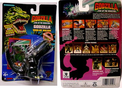 Godzilla Wind-up Walker & Card King of Monsters New 1994 Trendmasters Amricons-image