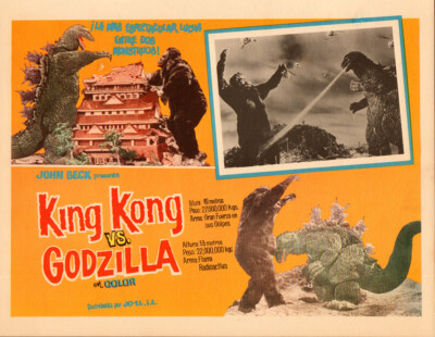 King Kong vs Godzilla Mexican vintage Lobby Card 1962  Godzilla Pictured  EX--image