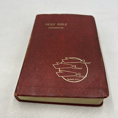 1976 Vintage Holy Bible Concordance  Revelation Seminar Softcover Red Letter-image