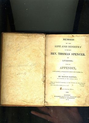 MEMOIRS OF THE LIFE AND MINISTRY OF REV THOMAS SPENCER-RAFFLES-2ND 1814-LEATHER-image