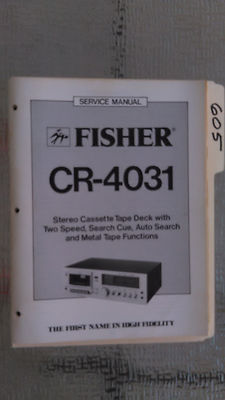 Fisher cr-4031 service manual original repair book stereo tape deck player retro-image