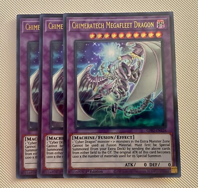 Yugioh! 3x Chimeratech Megafleet Dragon GFP2 EN126 Cyber X3 SET Fast Ship Yugioh-image