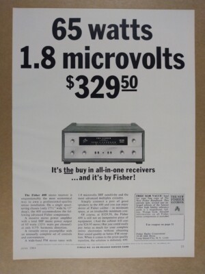 1964 Fisher 400 Stereo Receiver vintage print Ad-image