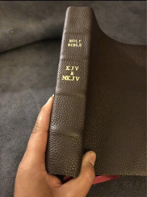 kjv nkjv parallel bible Genuine Leather King James New King James Reference-image