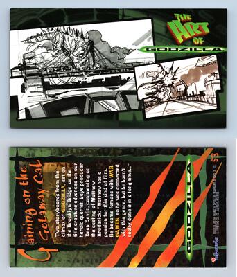 Gaining On The Getaway Cab #53 Godzilla 1998 Inkworks Supervue Trading Card-image