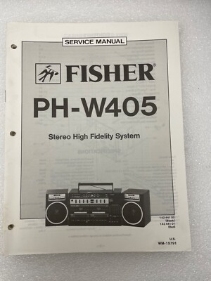 Vintage Original Fisher PH-W405 Stereo Hi Fi System Service Manual Repair-image