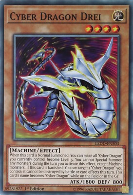 Yugioh Cyber Dragon Drei LEDD-ENB03 Common 1st Edition-image