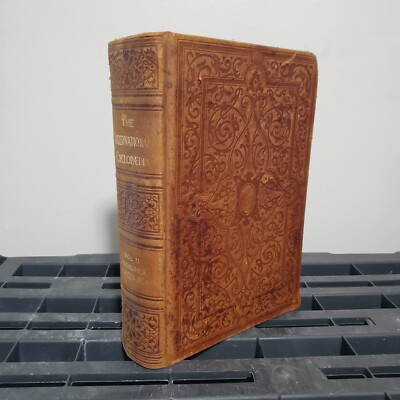 1893 The International Cyclopaedia Volume 2 Audhumla Brazen Sea Leather Bound -image