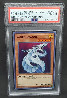 Yugioh PSA 10 GEM MINT Cyber Dragon BLRR-EN048 1st Edition Ultra Rare 2018-image
