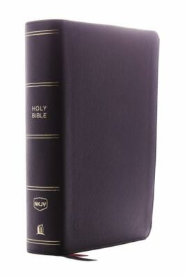 NKJV, Single-Column Reference Bible, Genuine Leather, Black, Comfort Print: Ho..-image