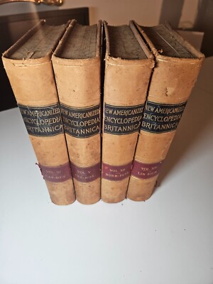 New Americanized Encyclopedia Britannica 1899, LEATHERBOUND Geo M Hill co., art-image