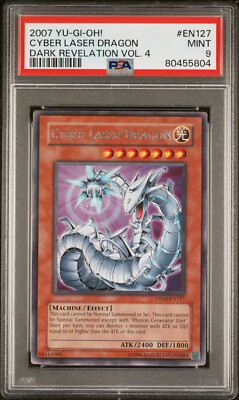 2007 YUGIOH DR04-EN126 CYBER BARRIER DRAGON RARE PSA 9 MINT #80455804-image