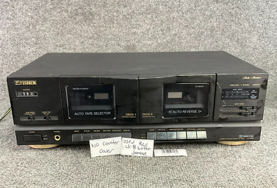 Fisher Stereo Double Cassette Deck CR-W683 Standard Recorder Player in Black-image
