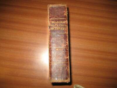 1835 MEADOW'S ITALIAN & ENGLISH DICTIONARY LEATHER BOUND-image