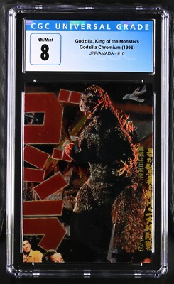 1996 JPP/AMADA GODZILLA Chromium #10 King of the Monsters CGC Graded 8 NM/MINT-image
