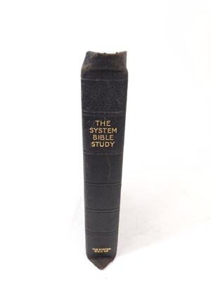 Vtg 1925 The System Bible Study Black Leather-image