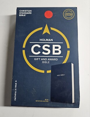 CSB Holman Christian Deluxe Gift Bible Blue Imitation Leather New -image