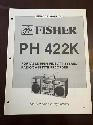 Fisher PH 422K Stereo Recorder Service Manual Vintage OEM Repair Boombox-image