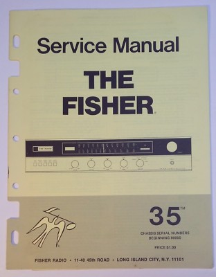 The Fisher Model 35 Service Manual Original 1970 AM/FM Tuner -image
