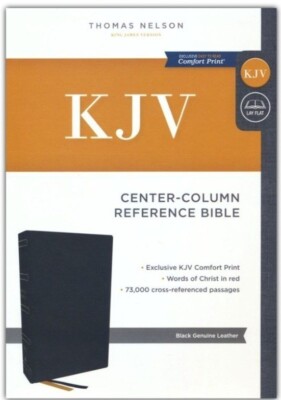 NEW KJV Center-Column Reference Bible, Comfort Print, Genuine Leather, Black-image