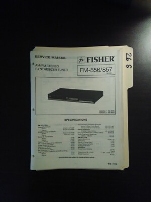 FM-856 857 Fisher service manual original repair book stereo synthesizer tuner -image