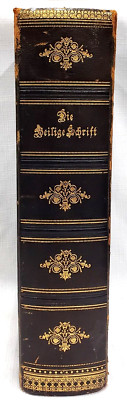 1907 ELBERFELDER/DARBY GERMAN BIBLE Fine Leather Binding, Gold Gilt, Color Maps-image