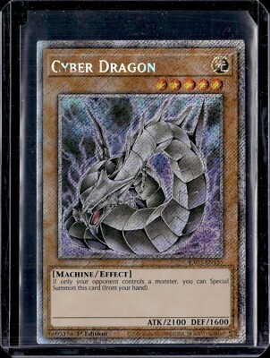 Yugioh! TCG Cyber Dragon Rare 1st Edition Platinum Foil Prismatic-image