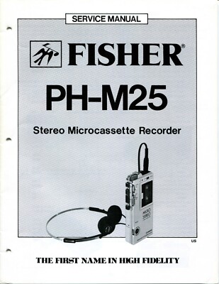 Vintage Fisher Service Manual Stereo Micro Cassette Recorder PH-M25-image