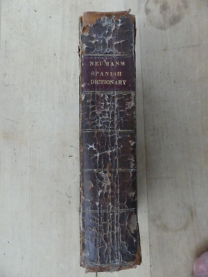 Neumans Spanish Dictionary, Leather Bound, 19th Century-image