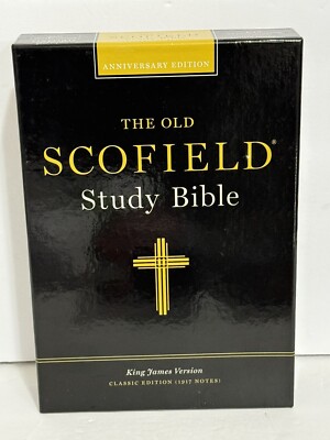 Old Scofield Study Bible KJV Anniversary Edition Black Bonded Leather Bible Seal-image