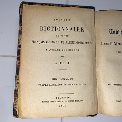 Nouveau Dictionnaire de Poche Francais-Allemand et Allemand-Francais par A. Mole-image