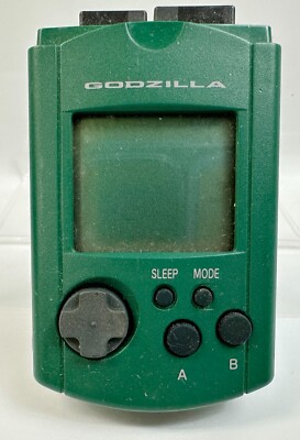 AUTH SEGA GODZILLA GREEN DREAM CAST VISUAL MEMORY Tested Japan-image
