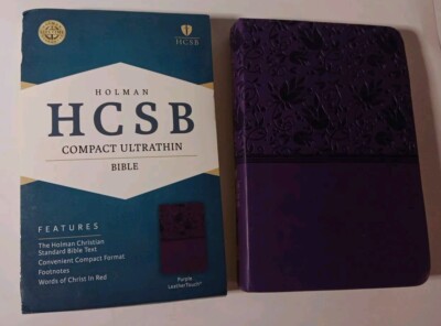HCSB Compact Ultrathin Bible Purple Leather Touch (Holman)-image