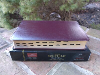 Oxford 1945 edition Burgundy Leather Old Scofield KJV Study Reference Bible-image