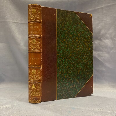 CAREER OF COLUMBUS 1st Ed 1892 Zaehnsdorf SIGNED BINDING Leather ANTIQUE Book-image