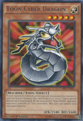 YuGiOh CORE-EN043 - Toon Cyber Dragon - Rare - 1st Edition -image