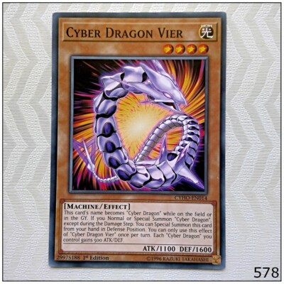 Cyber Dragon Vier - CYHO-EN014 - Common 1st Edition Yugioh-image