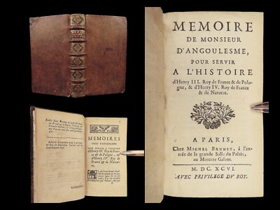1696 Charles Valois Memoirs King Henry III Henry IV FRANCE Parlement Provenance-image