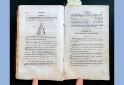 1848 antique MENSURATION/GEOMETRY bonnycastle GUAGING j.fredericks ARITHMETIC -image