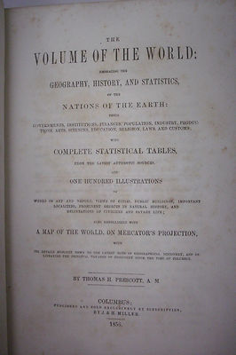 1856 GEOGRAPHY HISTORY STATISTICS OF ALL NATIONS *100 Illustrations*Leather-image
