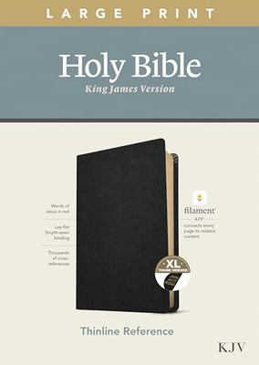 KJV Large Print Thinline Refer - Leather Bound - VERY GOOD-image